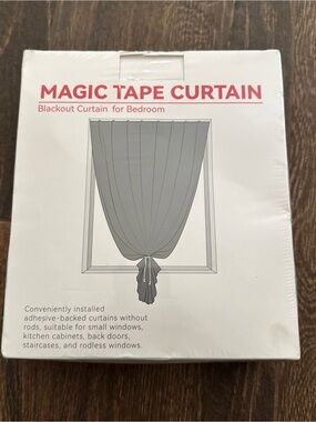 Magic Tape Curtain Blackout Window Curtain - Gray